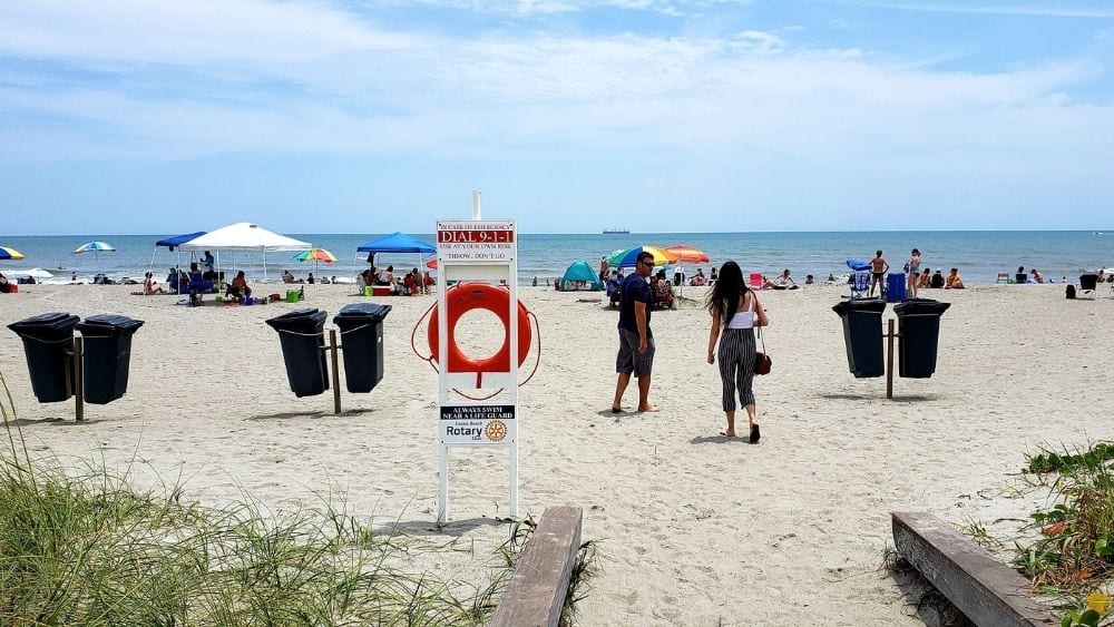 View of Cocoa Beach looking toward the ocean.