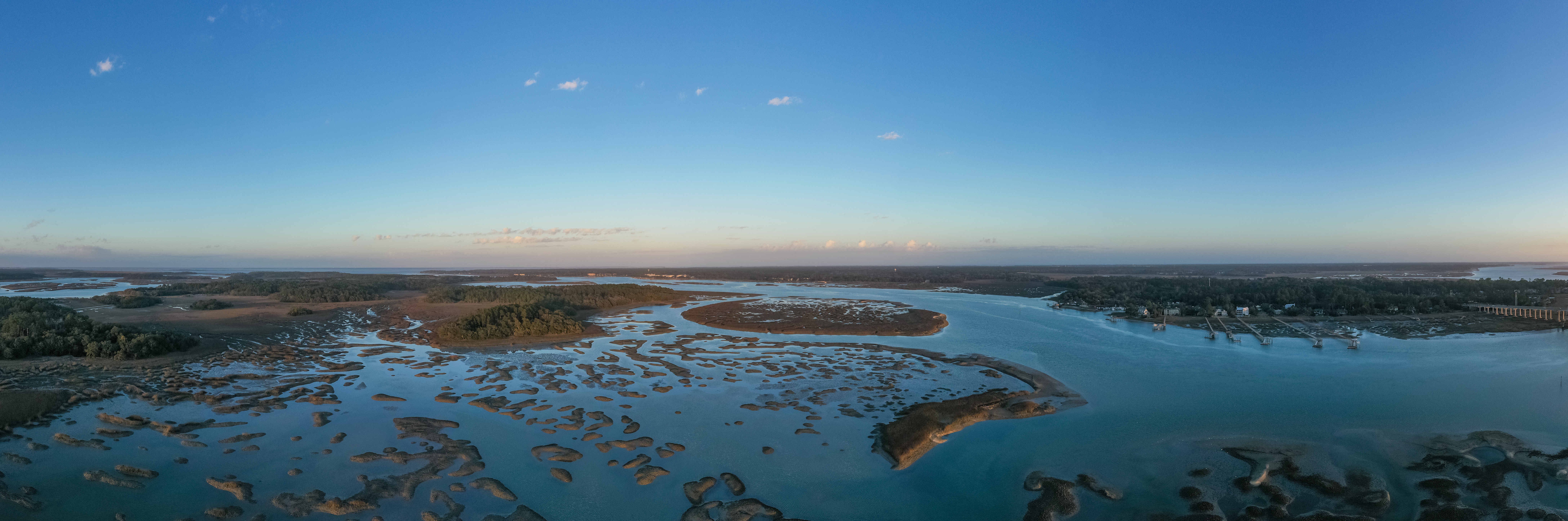 aerial view of water at Pinckney Island National Wilderness Refuge
