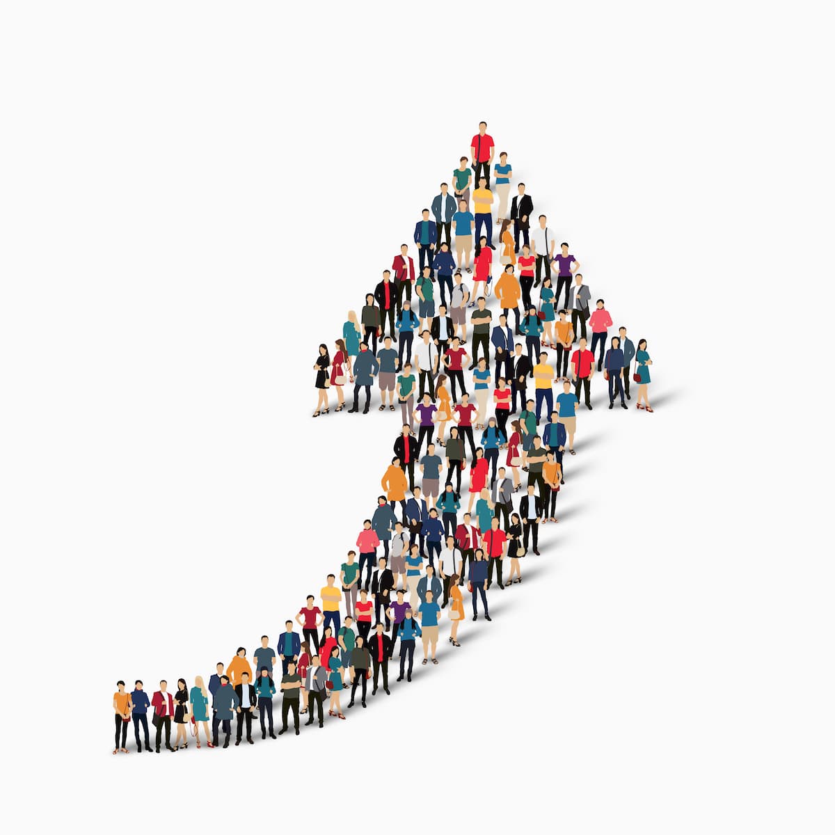 Arrow showing population growth