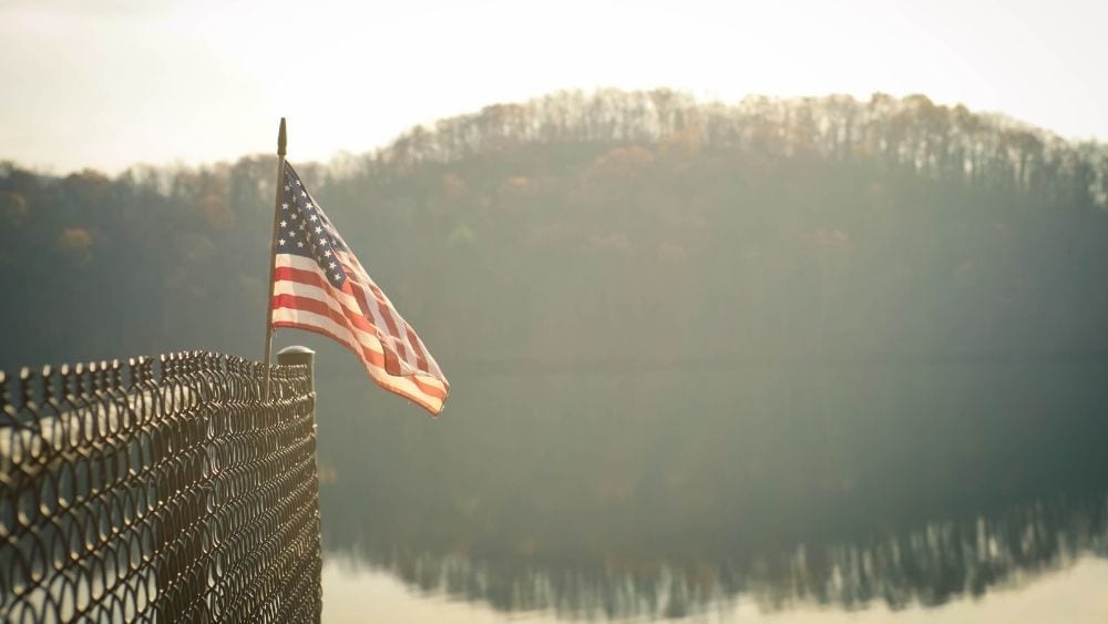 flag-on-fence