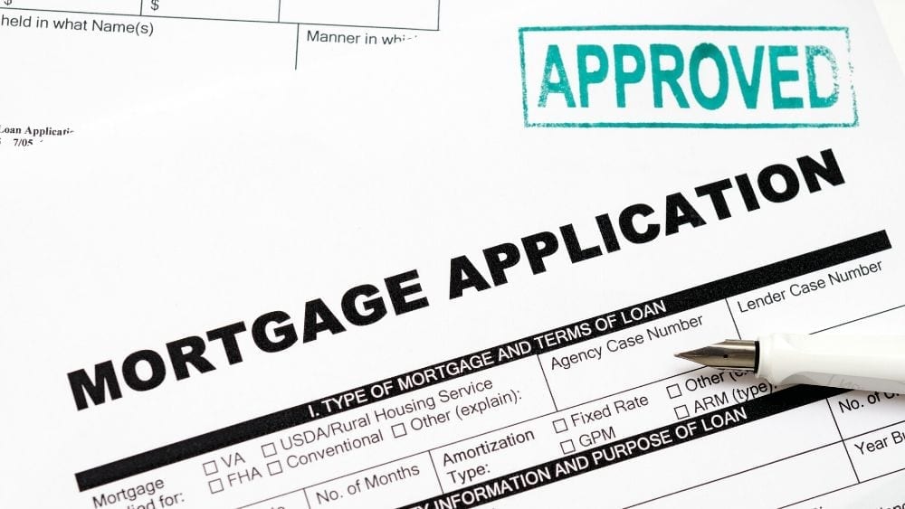Close up shot of a mortgage application with various kinds of mortgages available.