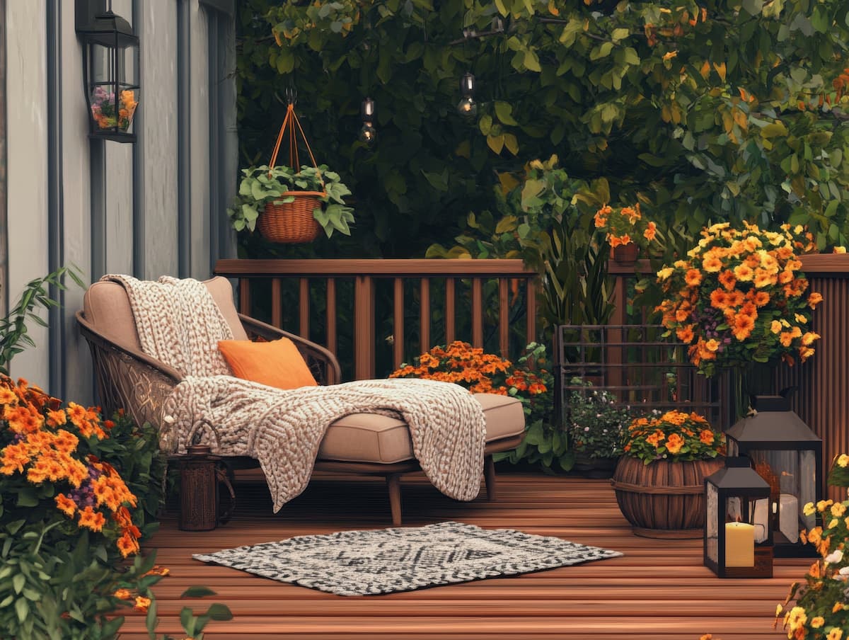 Cozy fall deck