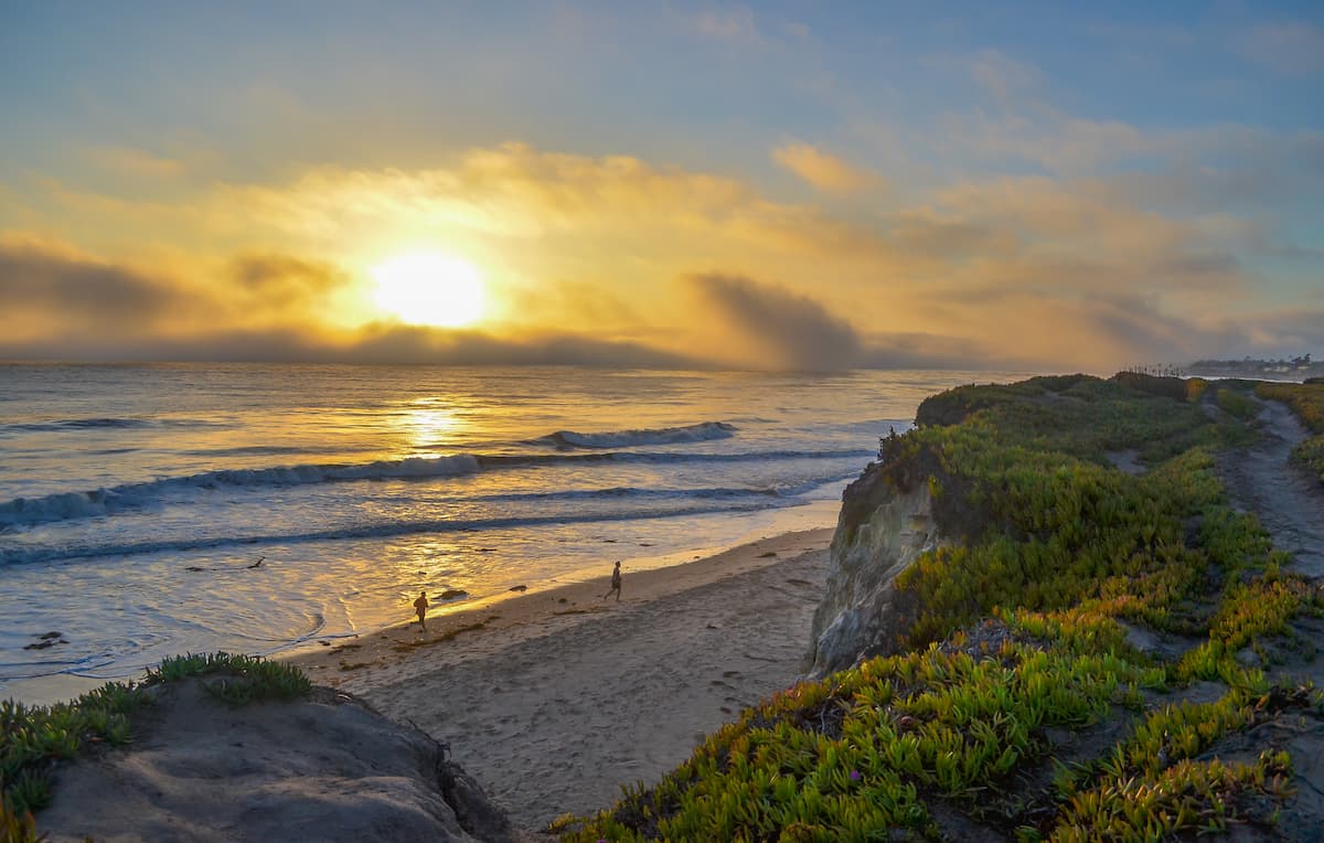 sunset overlooking the shore of Santa Barbara