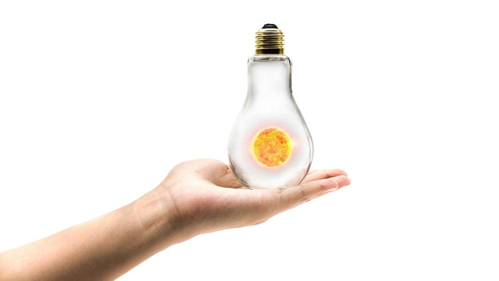 solar power concept with light bulb