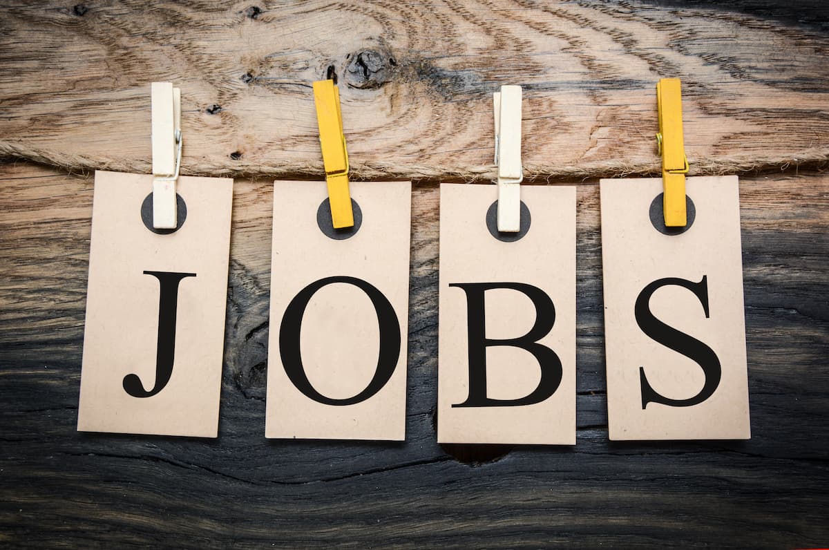 clothesline with the letters spelling jobs attached