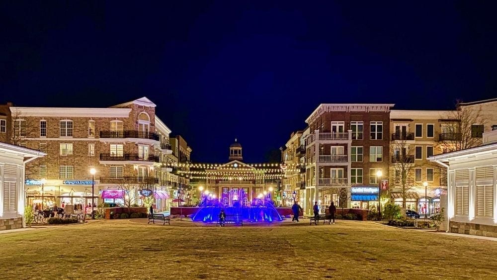 Downtown square of Alpharetta, Georgia.