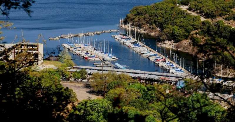 Marina with several boats at Lakeway, Texas