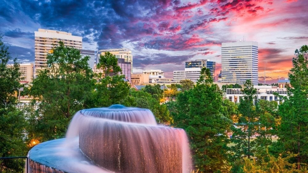 West Columbia skyline in South Carolina