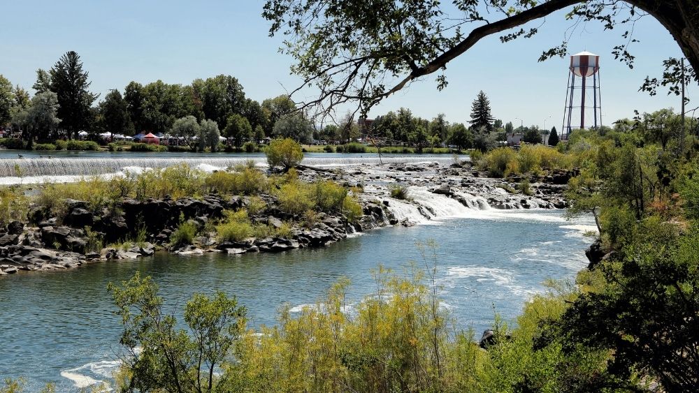 waterfall located in Idaho falls, Idaho