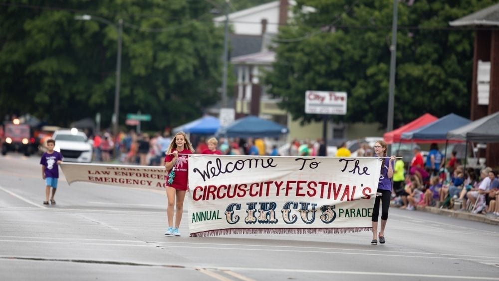 Circus parade in Peru, Indiana