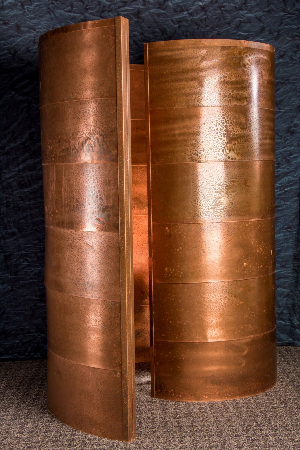 Copper shower kit, in a spiral shape