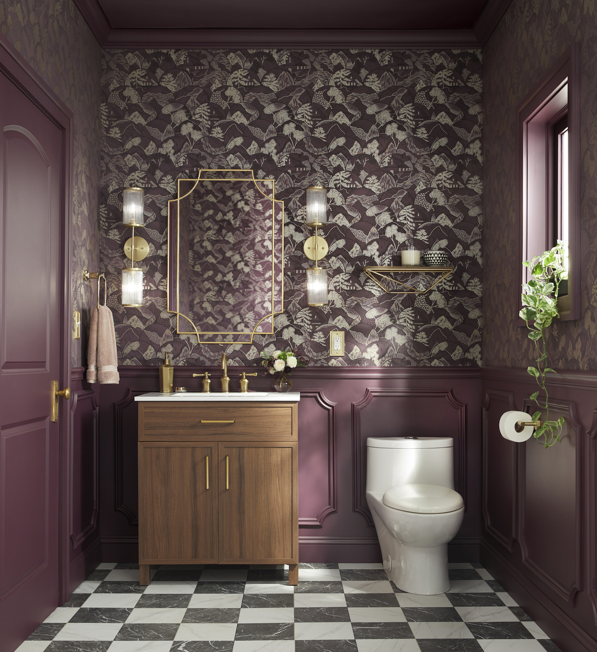 Glidden Purple Basil Powder Room