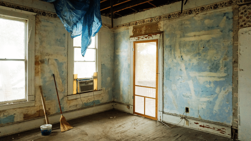 Interior of home under demolition