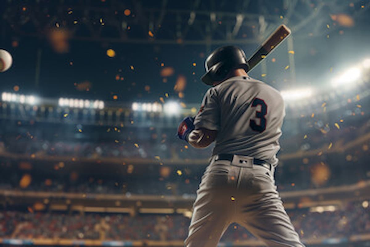 baseball player at bat in a stadium