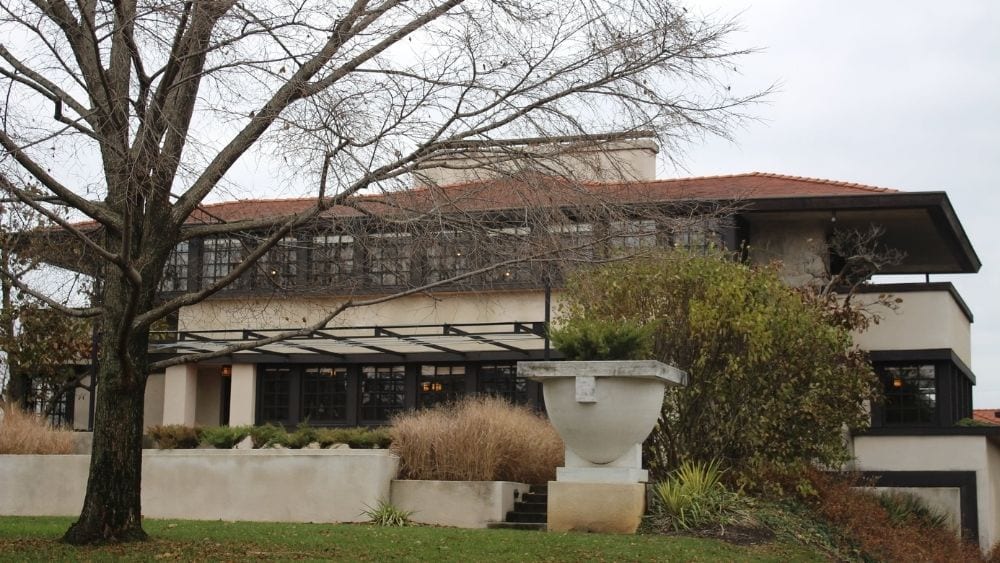A Frank Lloyd Wright prairie house in Springfield, Ohio.