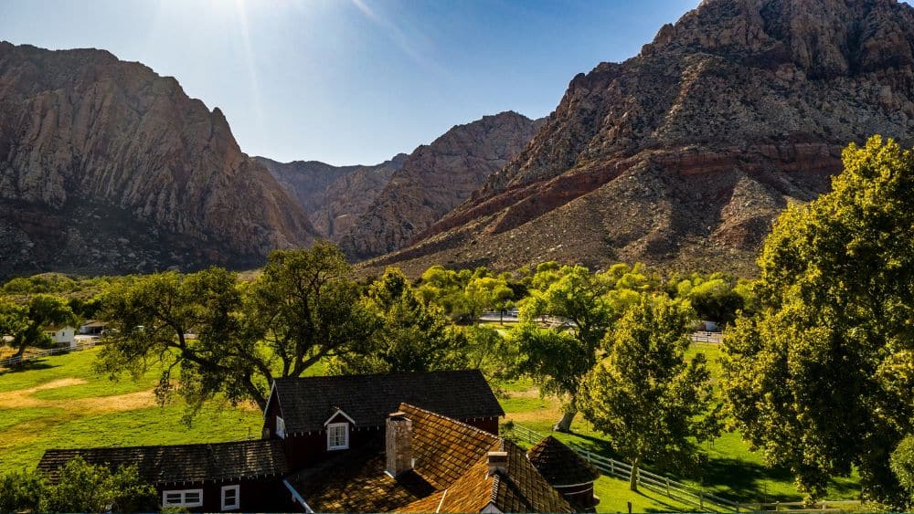 Valley in mountains of Spring Mountain Ranch State Park