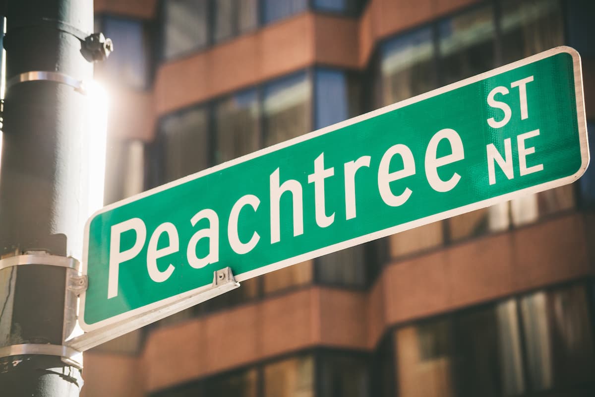 Peachtree Street sign in Atlanta