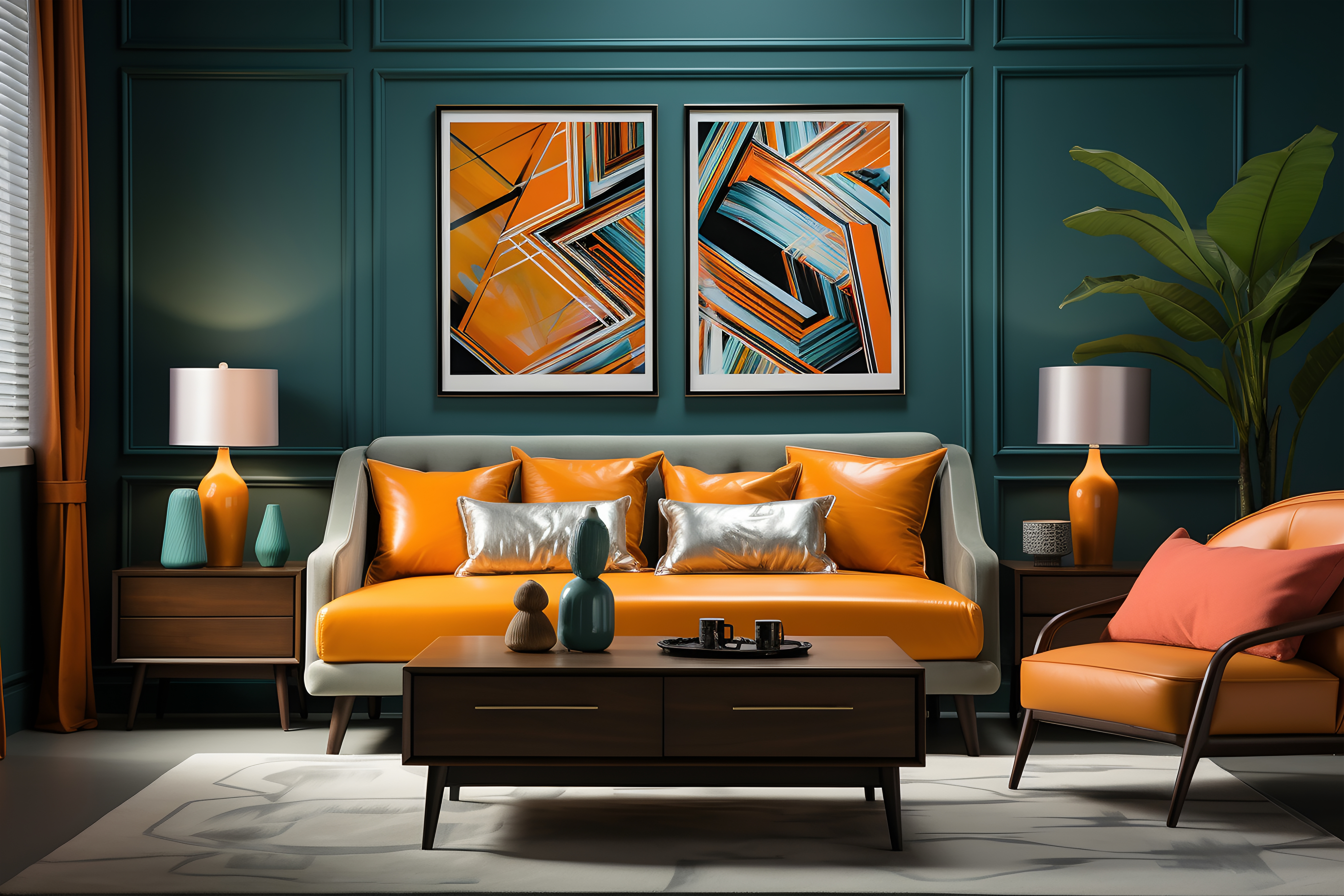 orange-and-black-decor