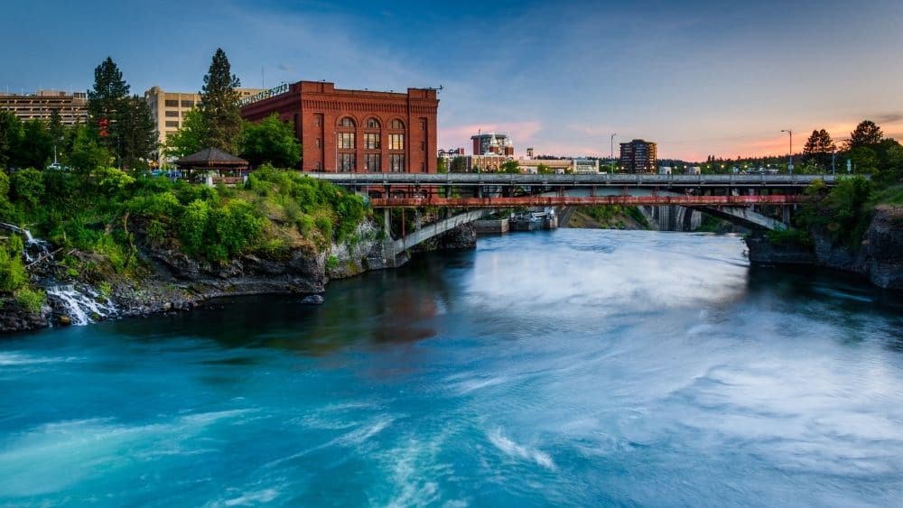 Bridge over the Spokane River in Spokane, Washington.