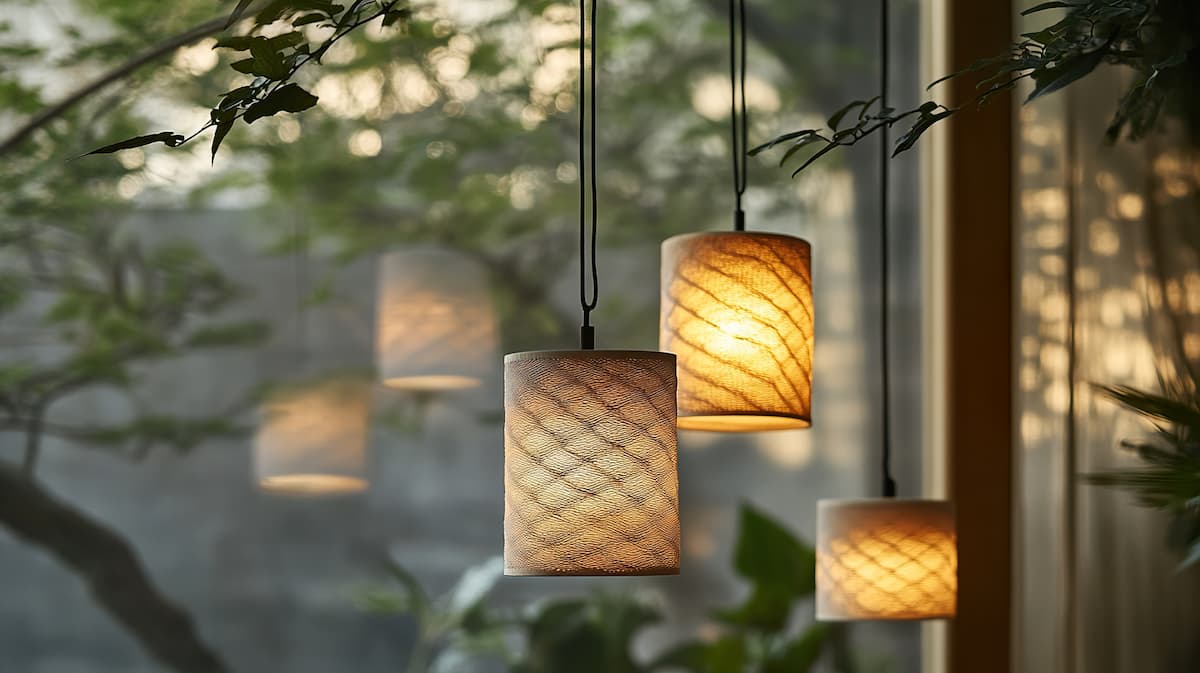 light fixtures at dusk