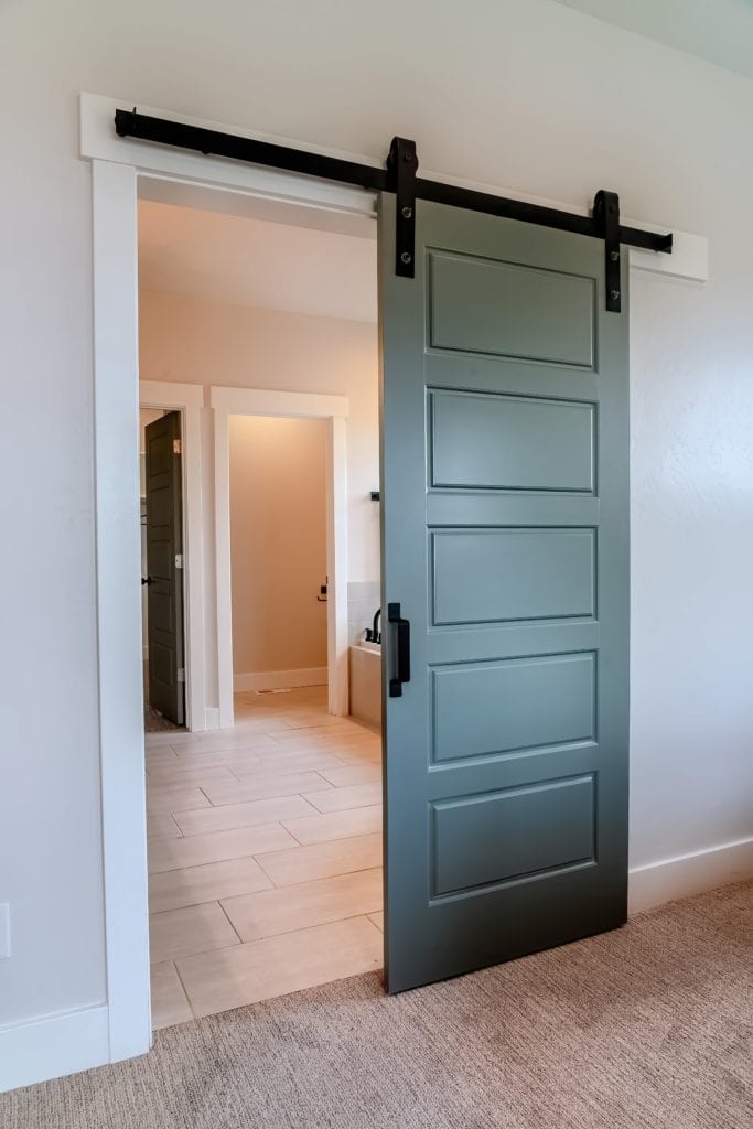 Modern sliding interior door.
