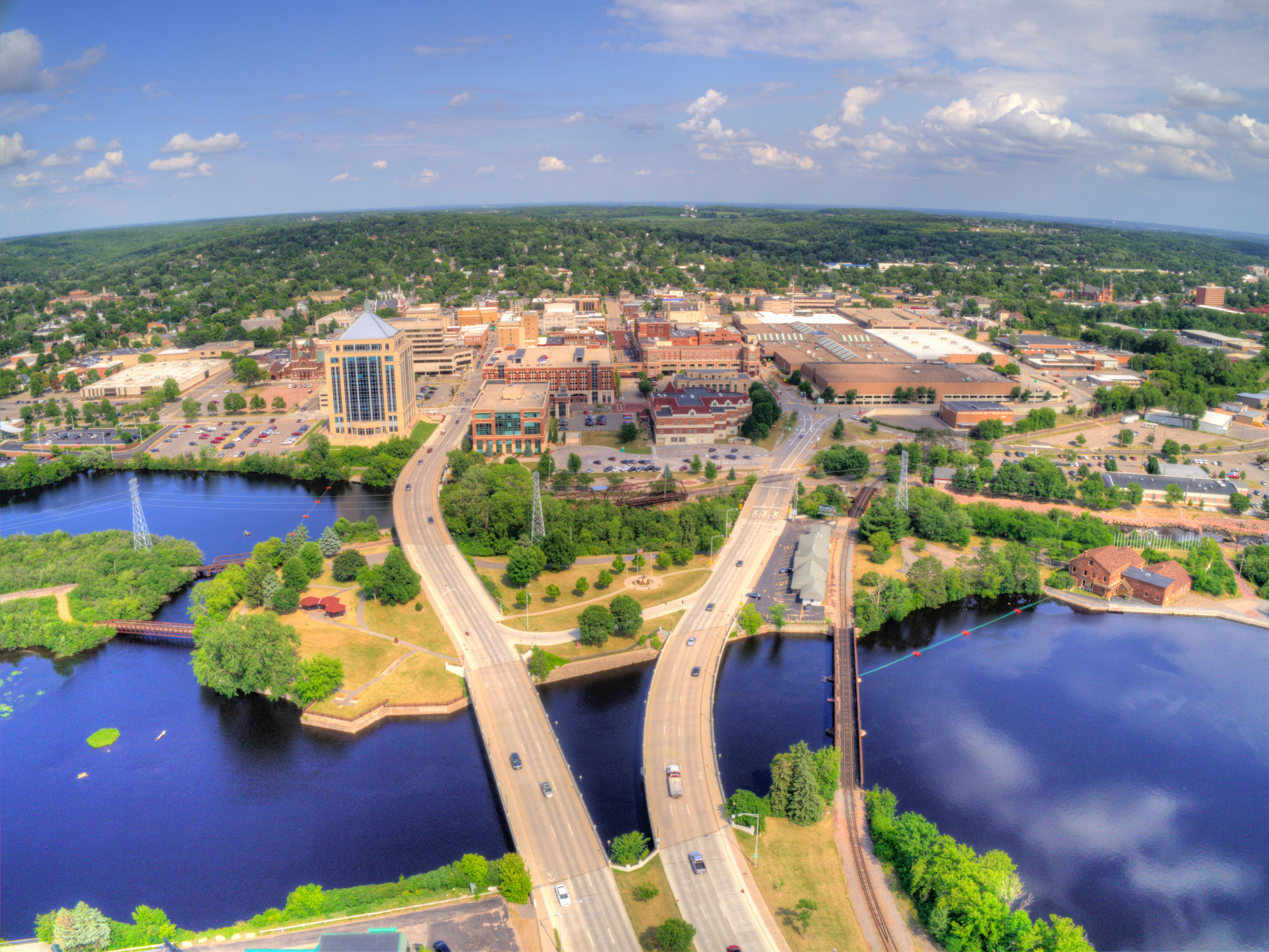 aerial view of Wausau