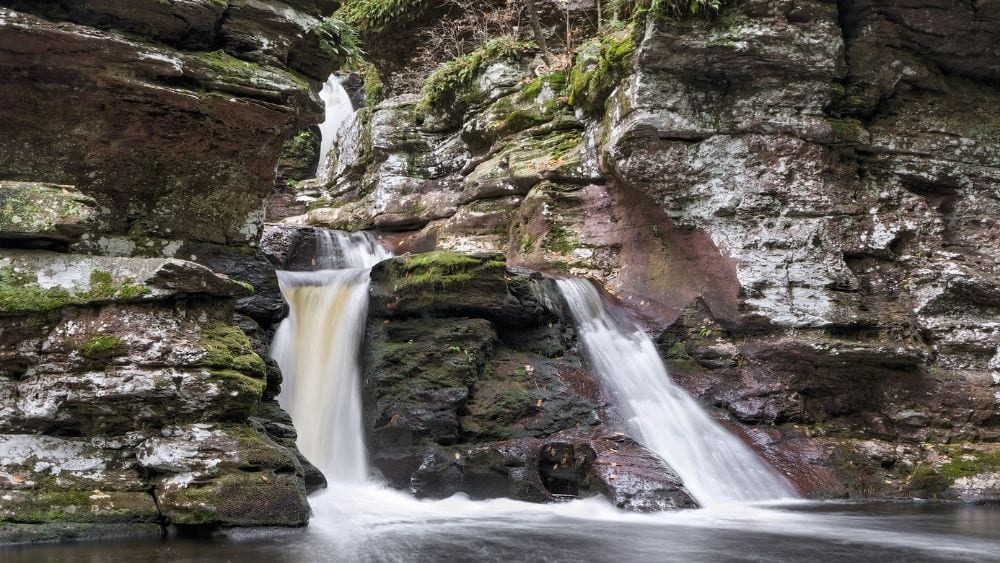 Waterfalls in Luzerne County in Pennsylvania.