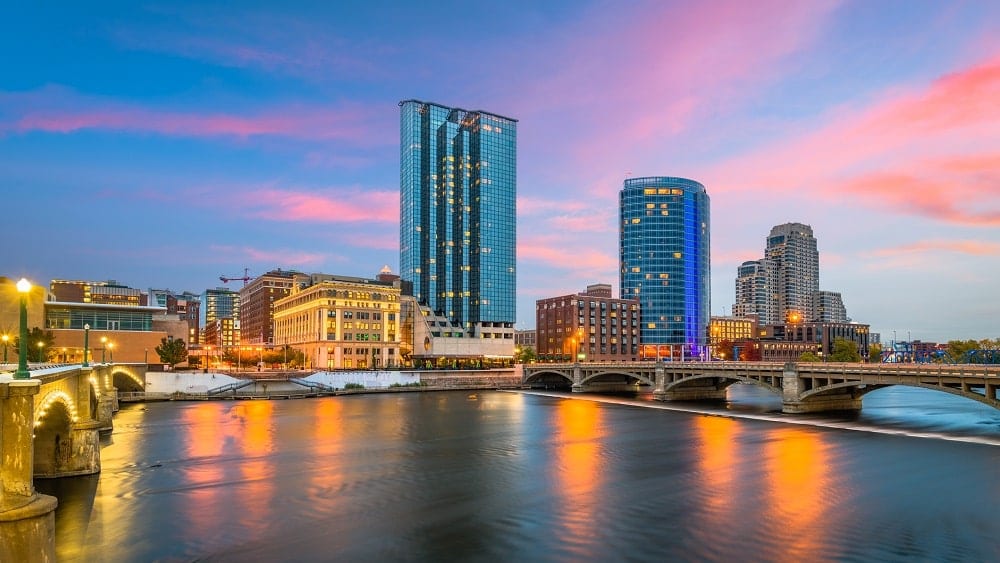 Skyline of Grand Rapids, MI.