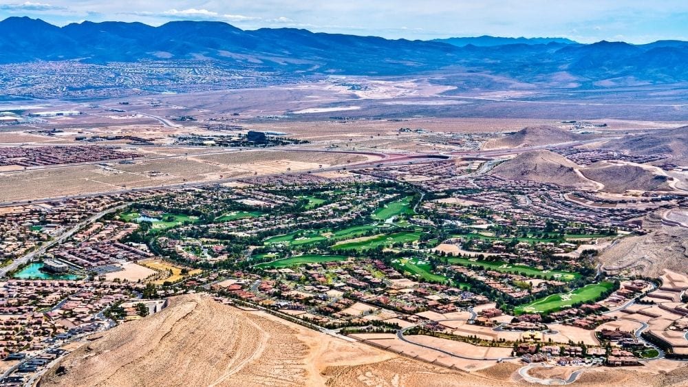 Aerial view of Southern Highlands master planned community.