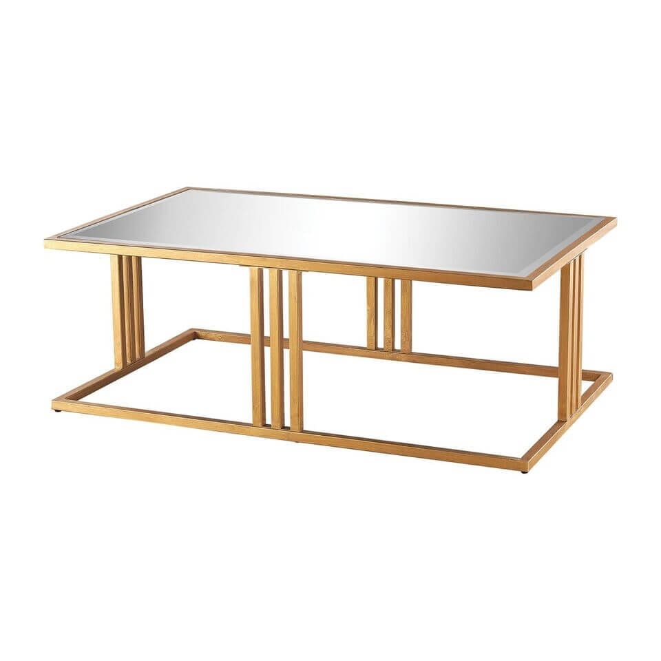 Cocktail table with gold finish and mirror top from Dimond Home.