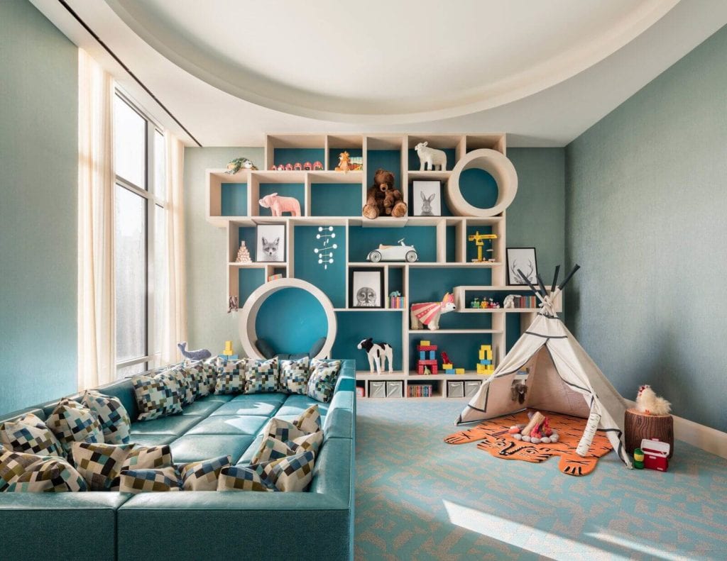 A communal kid’s room in a condo/townhome community