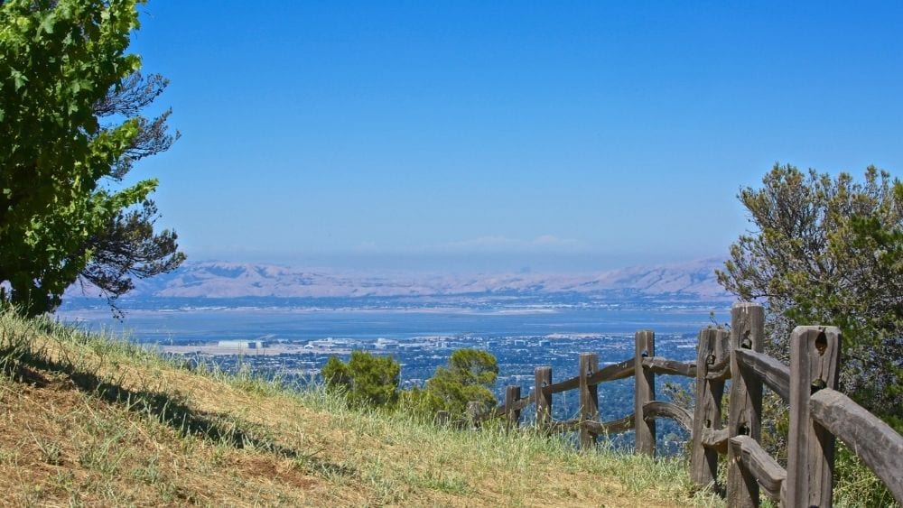 Looking over the hill of a California winery.