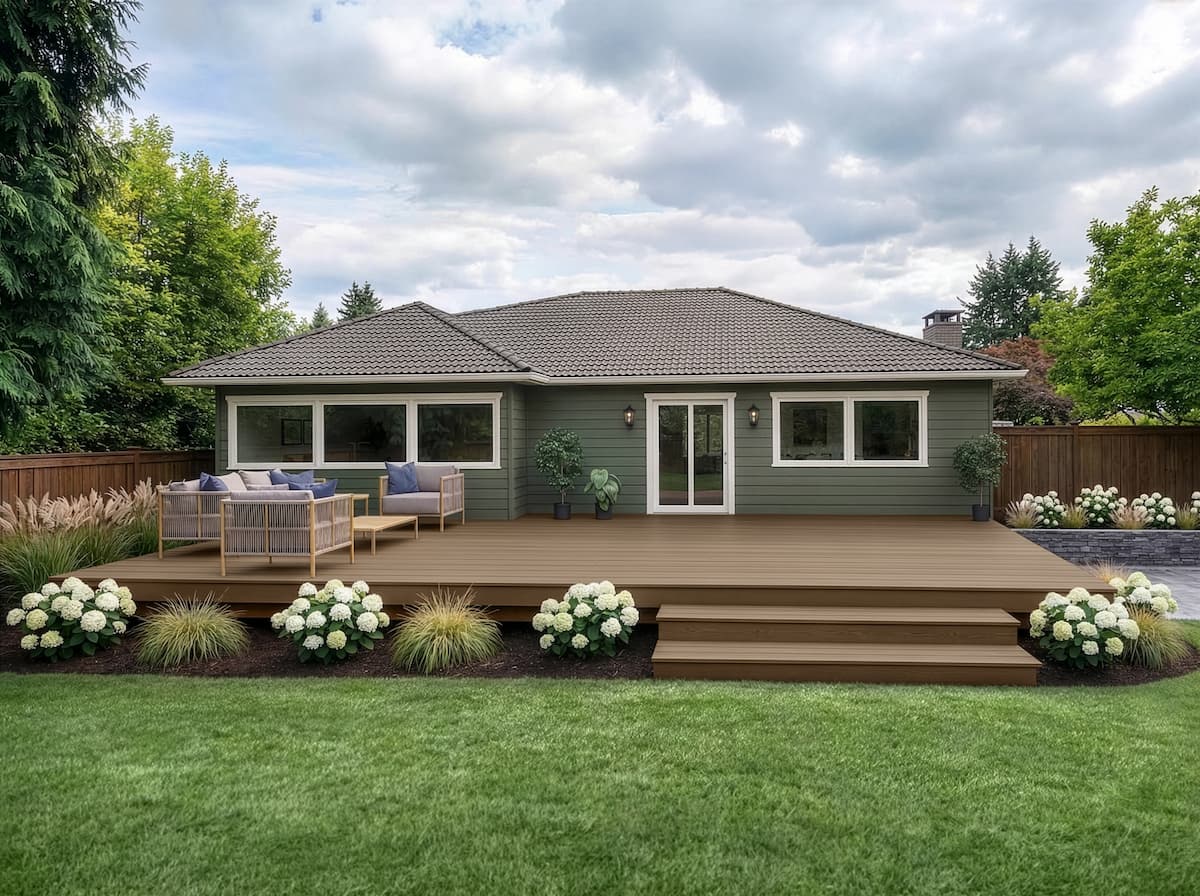 Home exterior stained with Acorn by Cabot