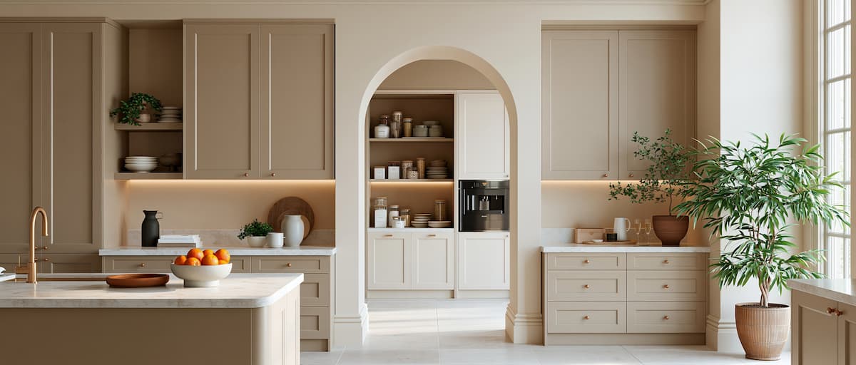 Open concept kitchen with back kitchen