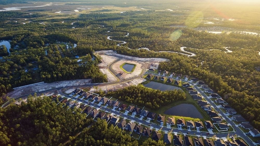 Aerial view of Yulee, a suburb in Florida.