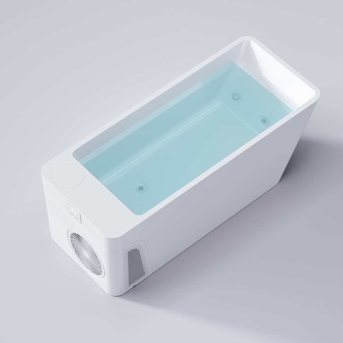 white cold plunge tub filled with water