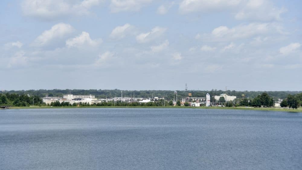 skyline overlooking MS river in meridian, MS
