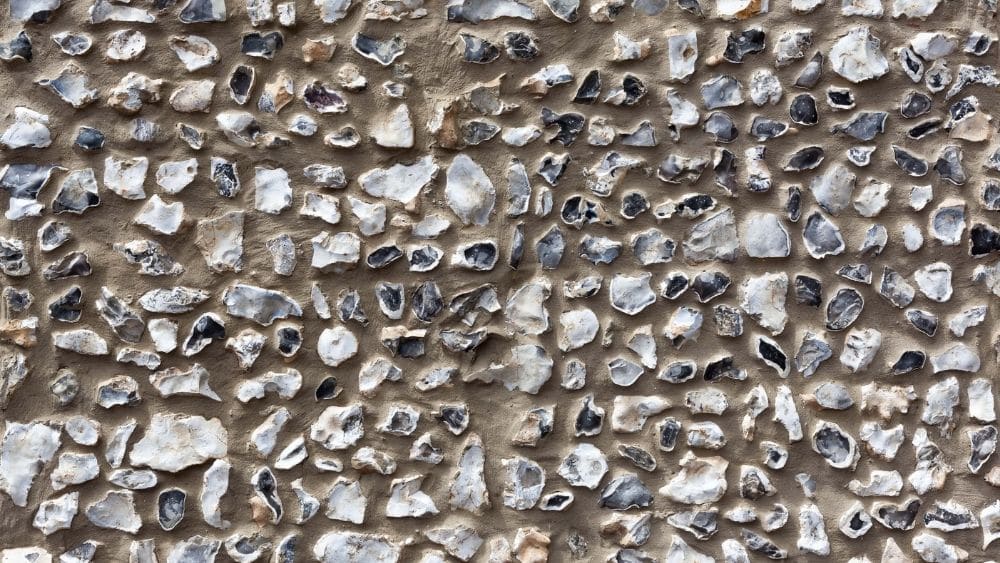 Wall made of flint stone.
