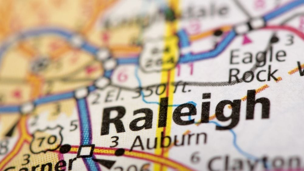 Raleigh, North Carolina on the map