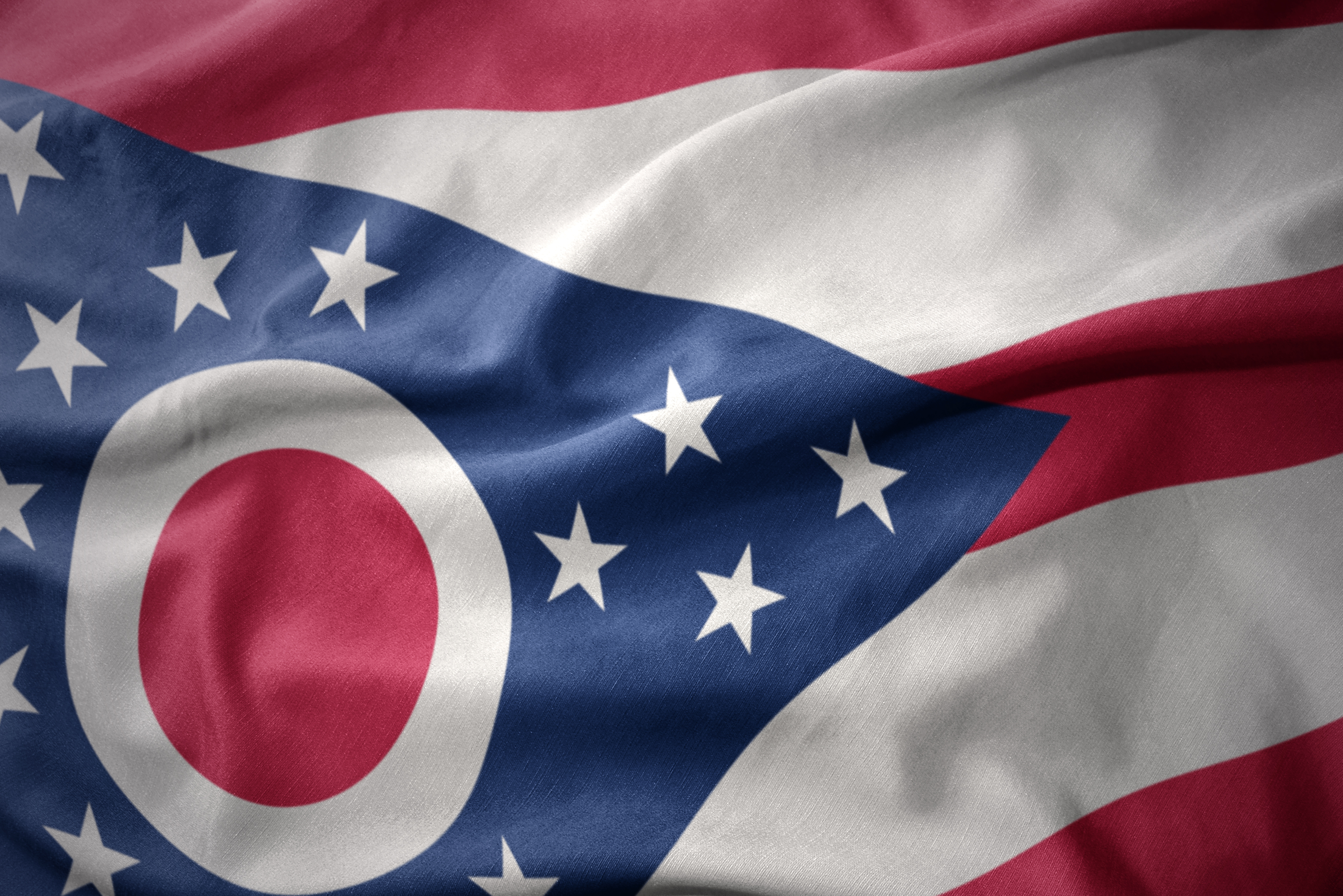 waving Ohio state flag