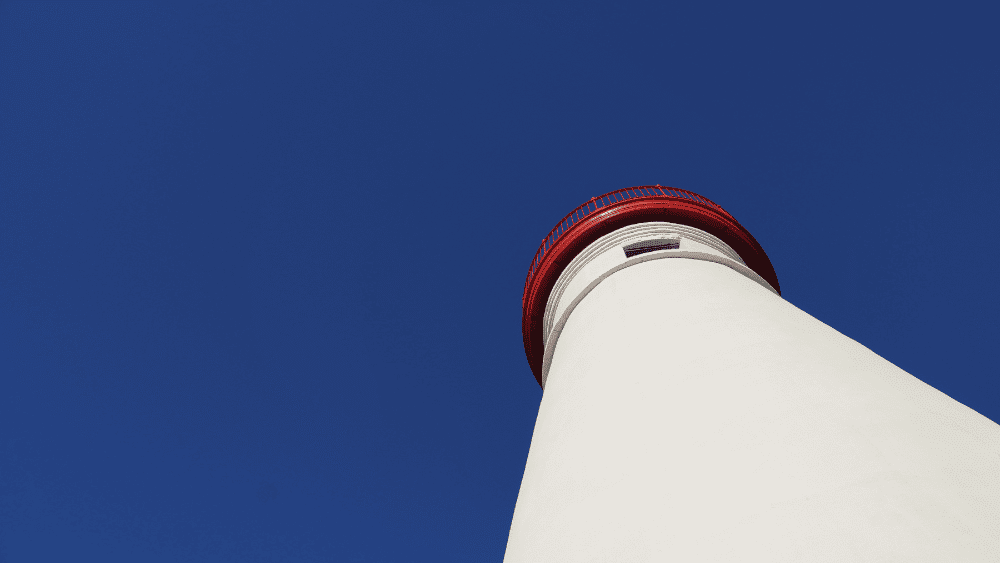 upward view of a lighthouse