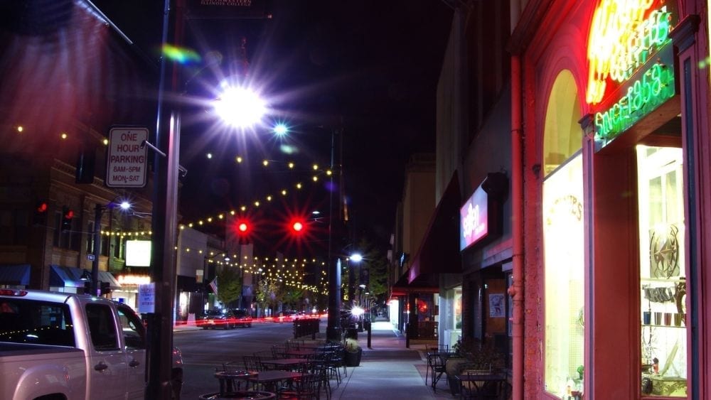 Shopping district in Belleville, Illinois