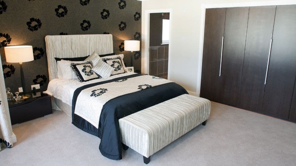 dark nightstands in master bedroom