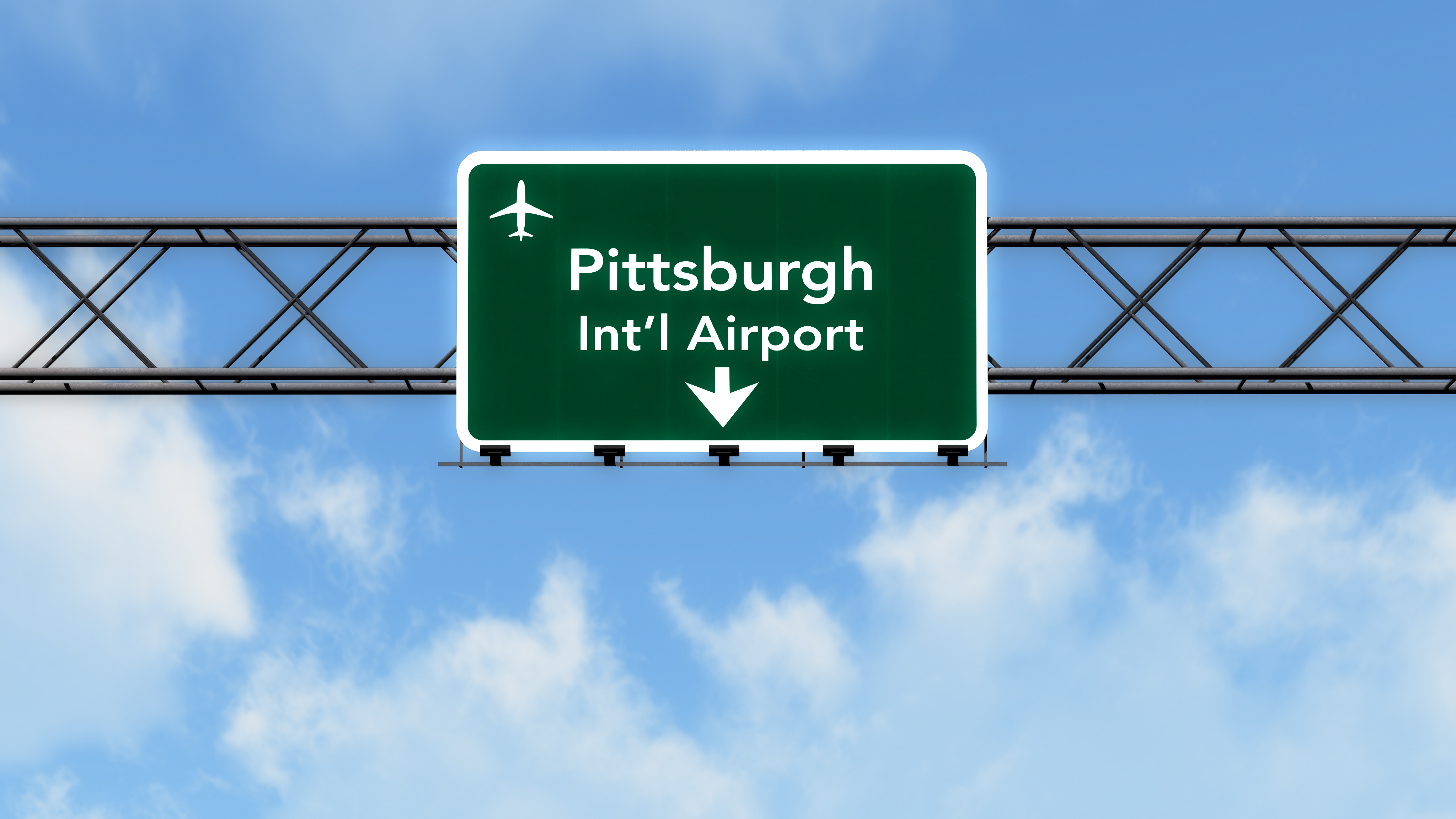 highway sign for pittsburgh international airport