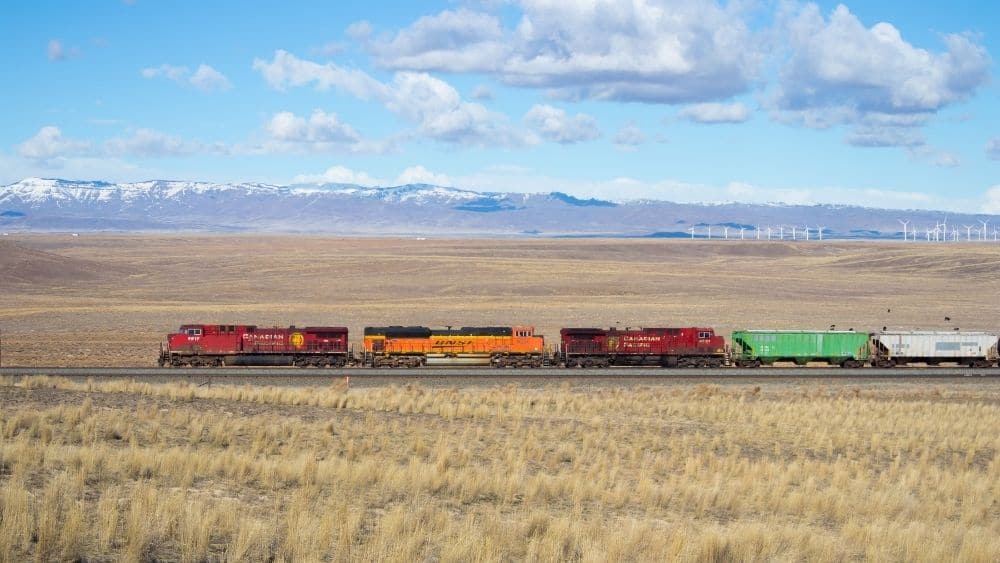 train passing through mountain home, idaho
