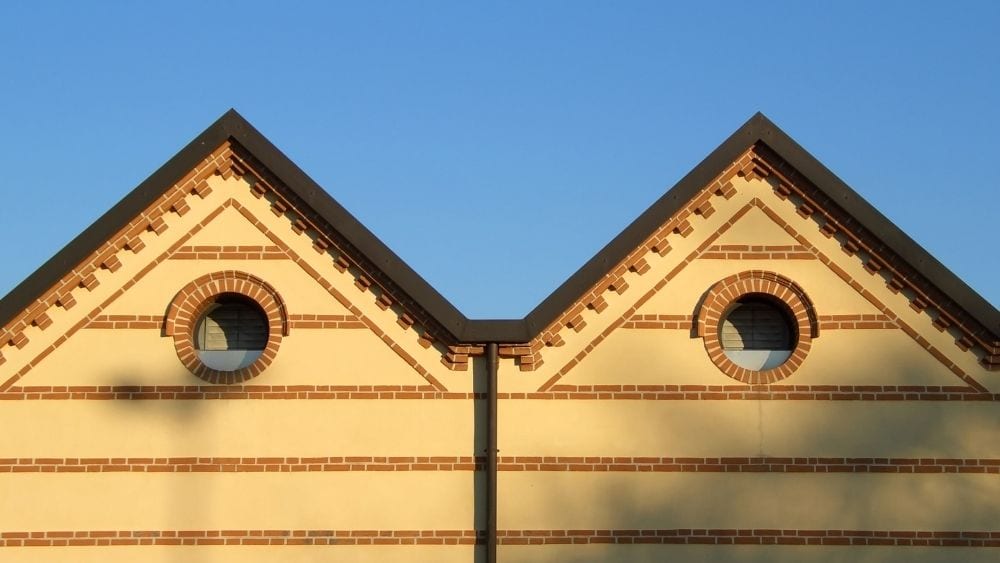 M-shaped roofline.