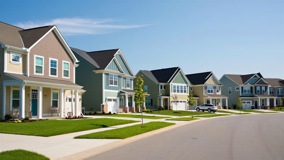 row of new homes