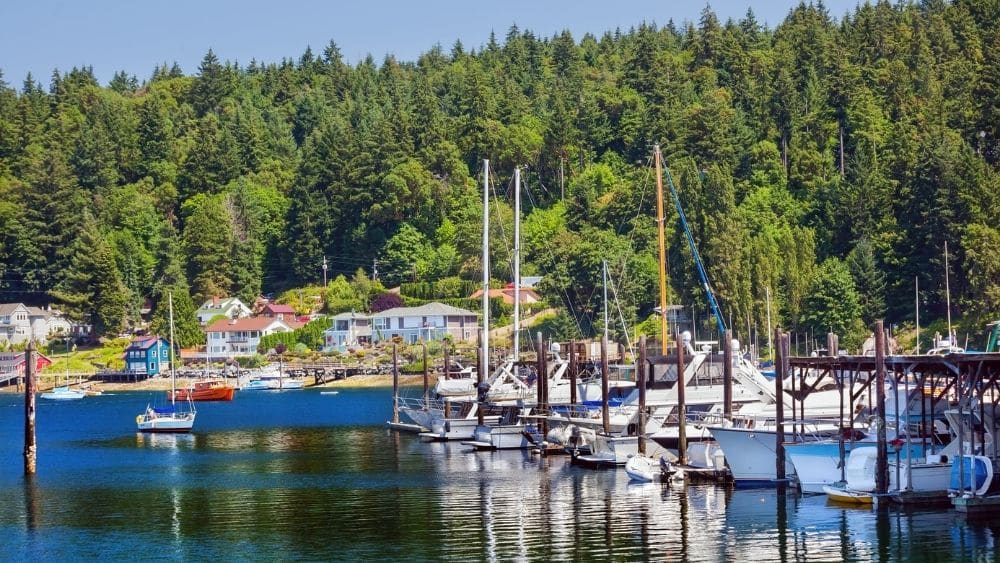 Boats in Gig Harbor in Pierce County, Washington.