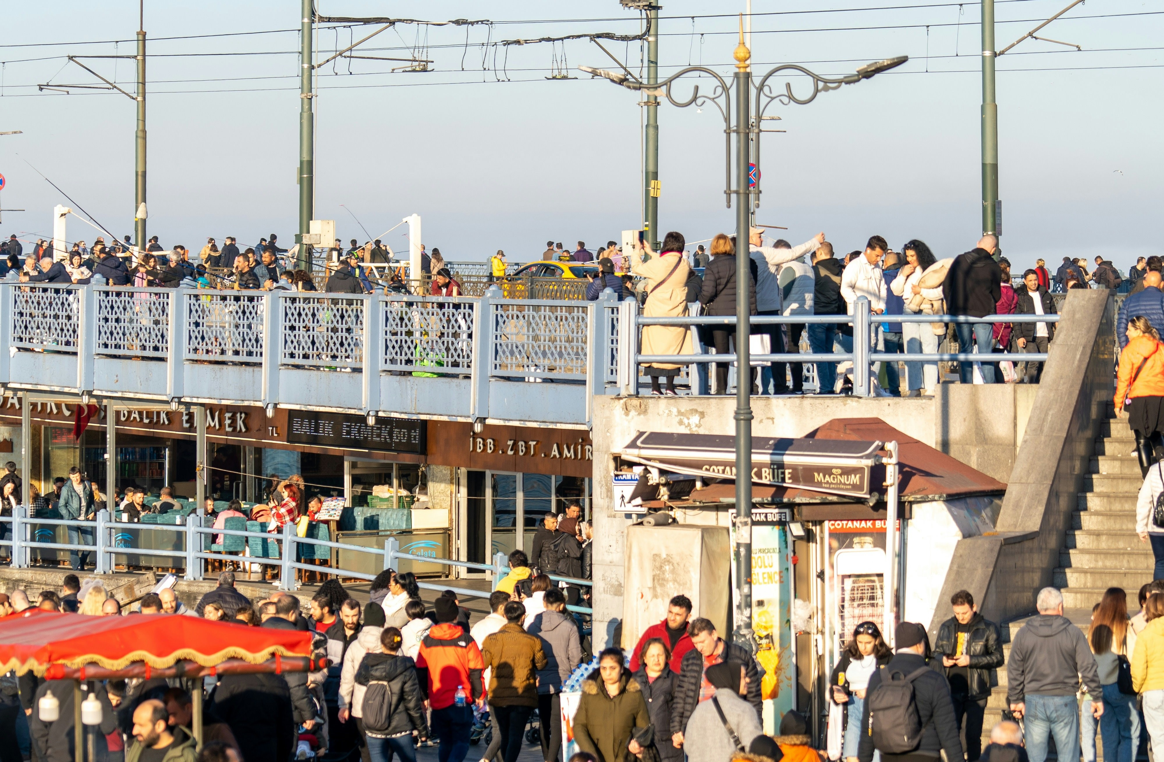 A tourist spot that is overcrowded with people.