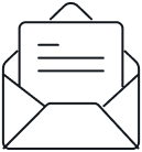 Open Envelope Icon with Letter Protruding